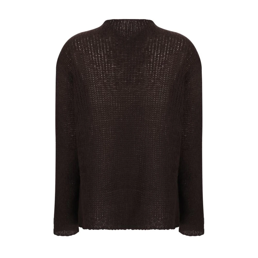 The Row Monochrome Kasjmiertrui met Geribbelde Ronde Hals Brown Dames