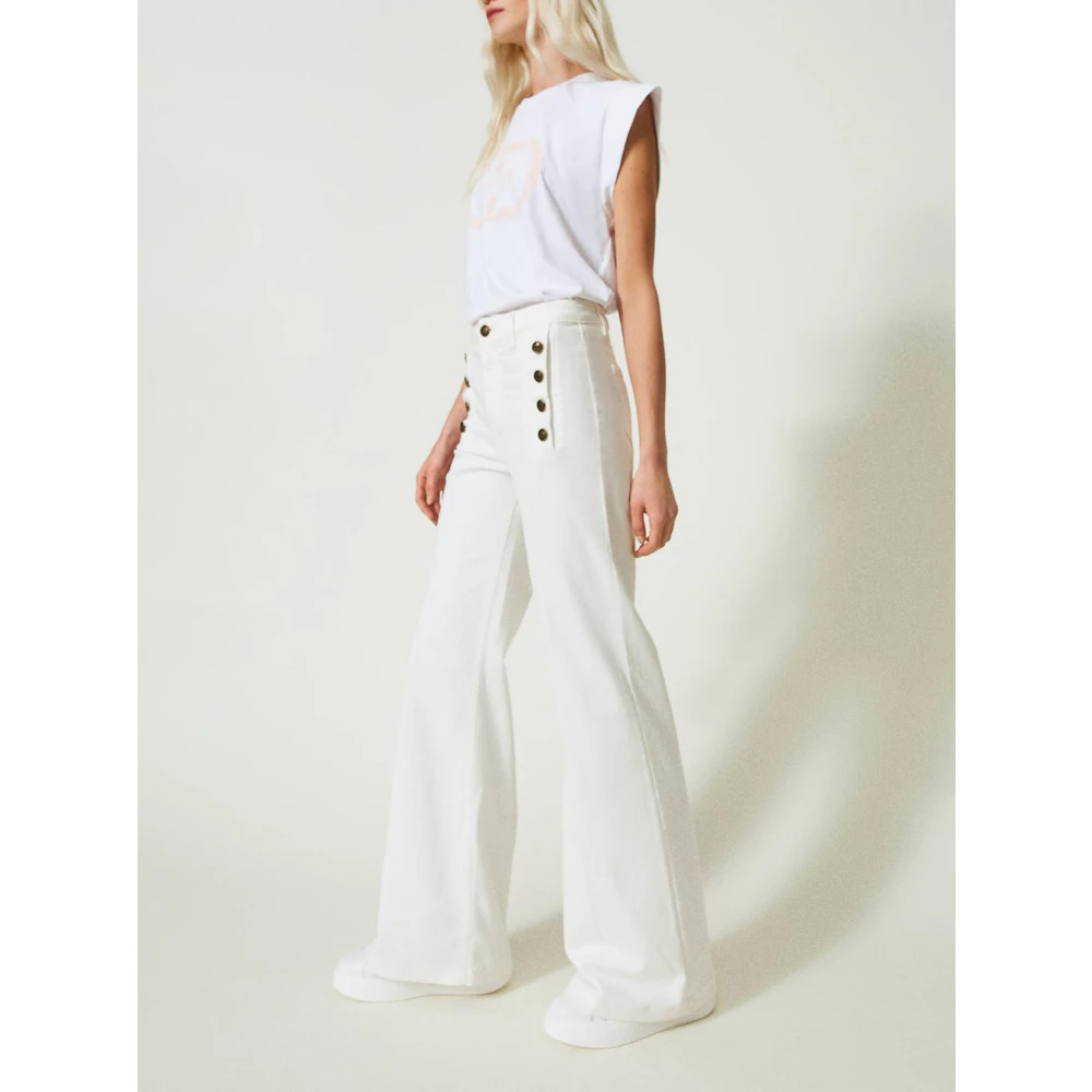 Twinset Wide Trousers White Dames