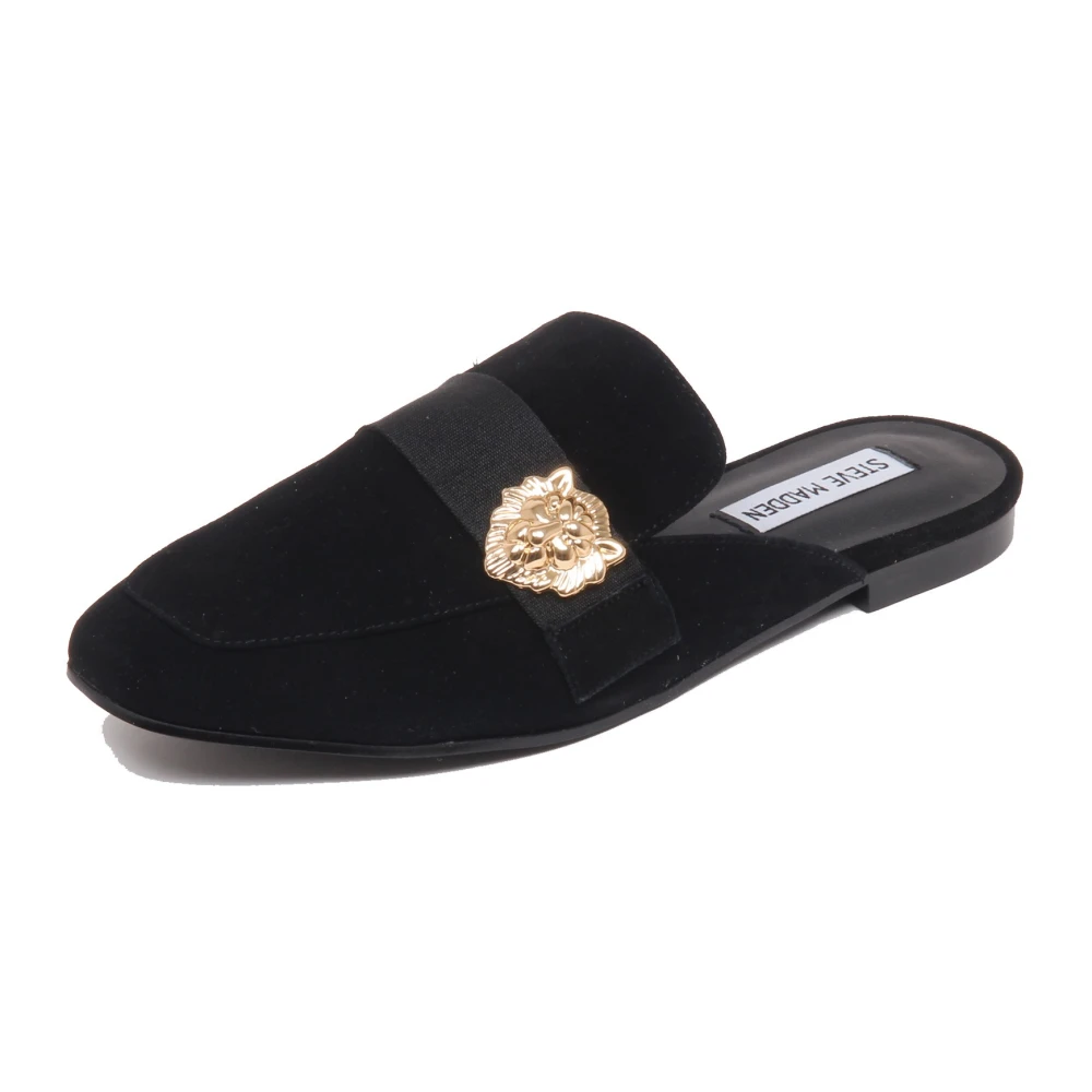 Steve Madden Women's Black Mules, 3 Uk, Suede Loafer Shoe