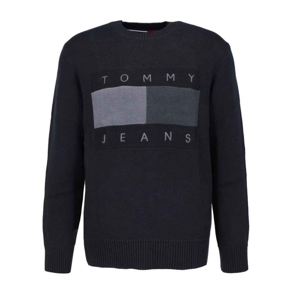 Tommy Jeans Geborduurde Logo Katoenen Trui Black Heren