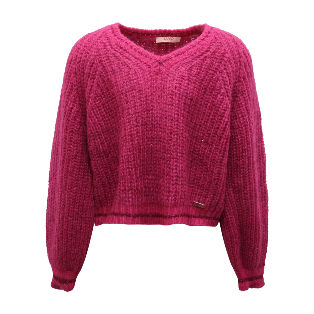 Liu Jo Vrouw Roze V-Neck Trui