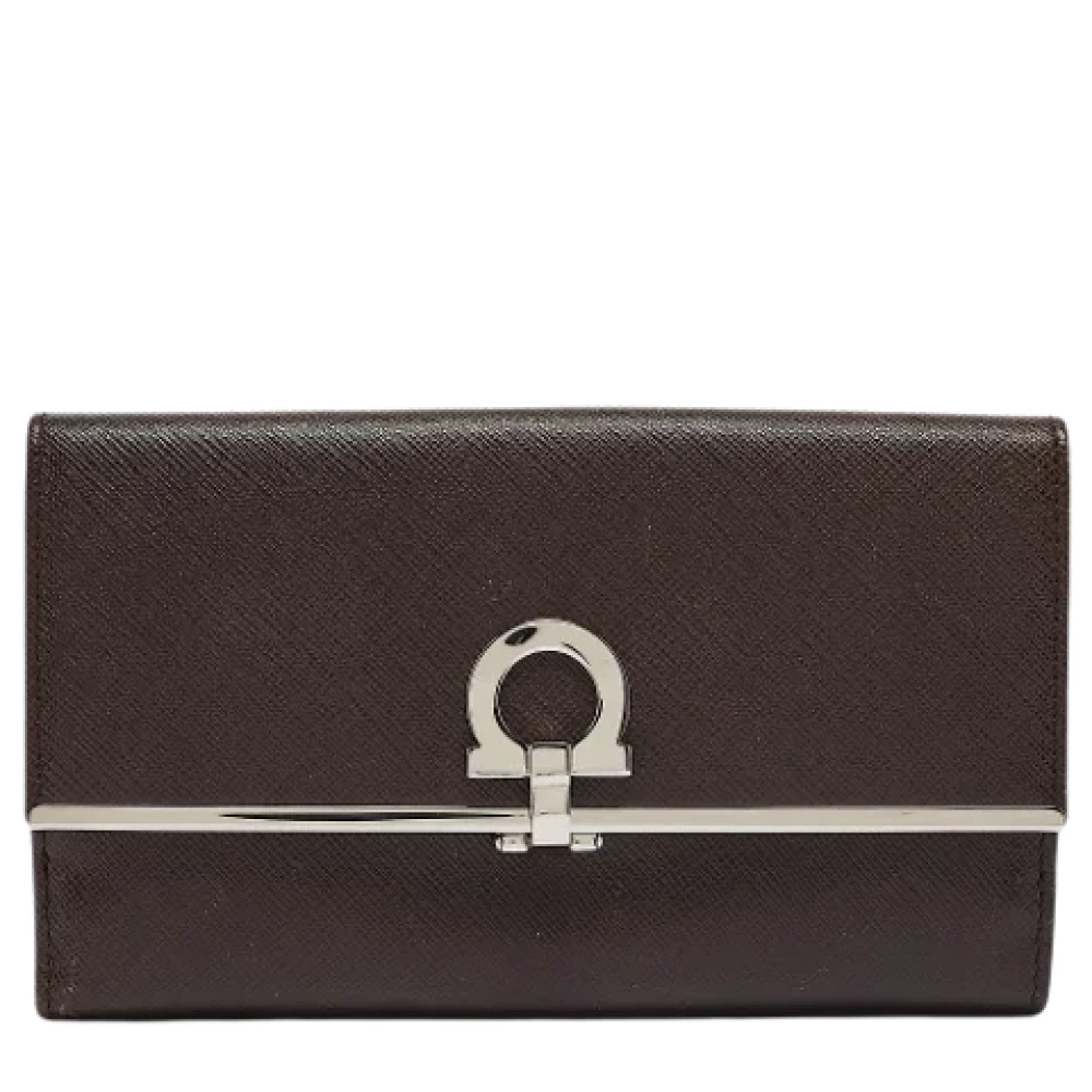 Salvatore Ferragamo Pre-owned Leather wallets Brown Dames