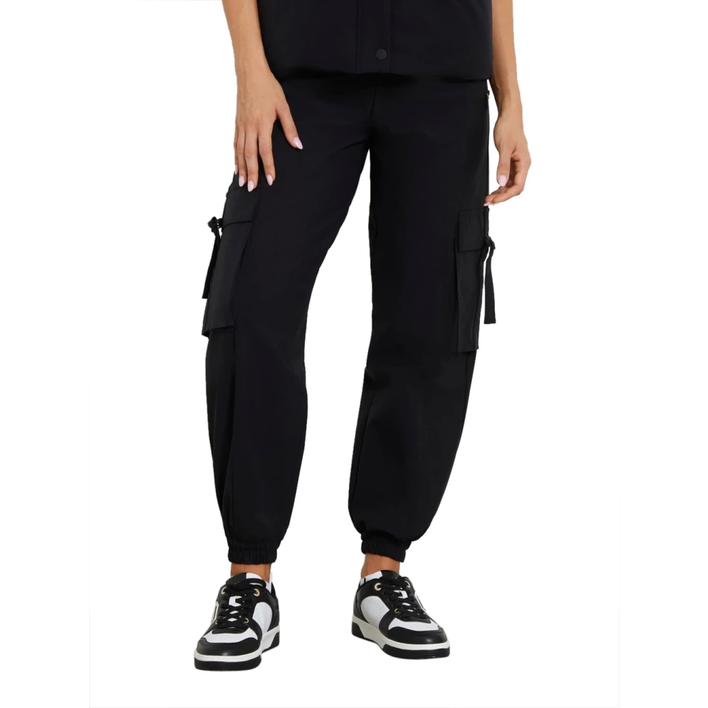 Guess Zwarte Cargo Broek Athleisure Stijl Black Dames