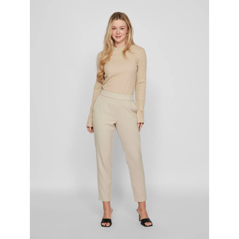 Vila Smalle Schouder T-shirt voor Vrouwen Beige Dames