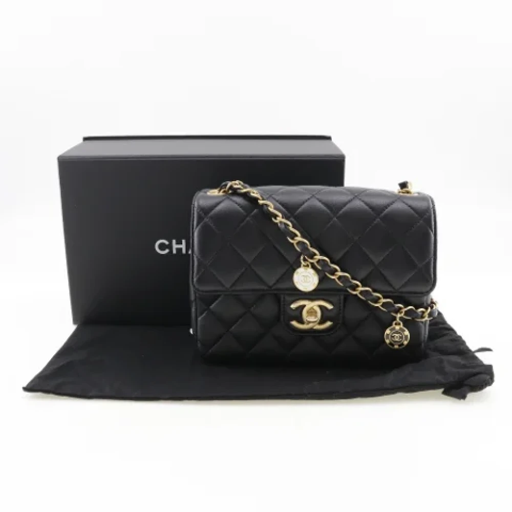 Chanel Vintage Pre-owned Leather shoulder-bags Black Dames