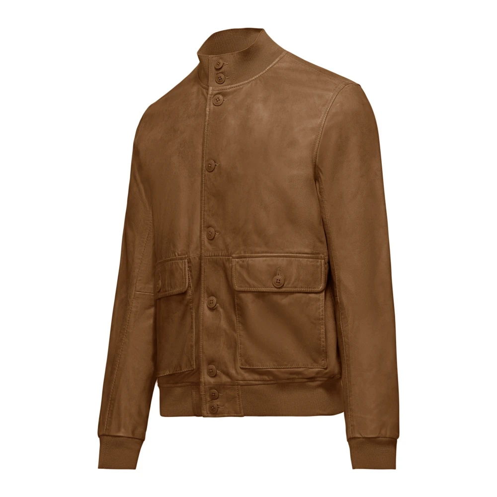 BomBoogie Leather Jackets Brown Heren