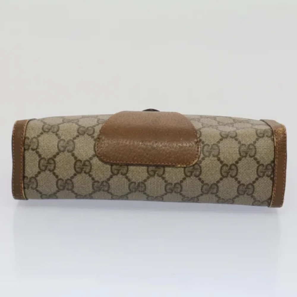 Gucci Vintage Pre-owned Canvas clutches Beige Dames