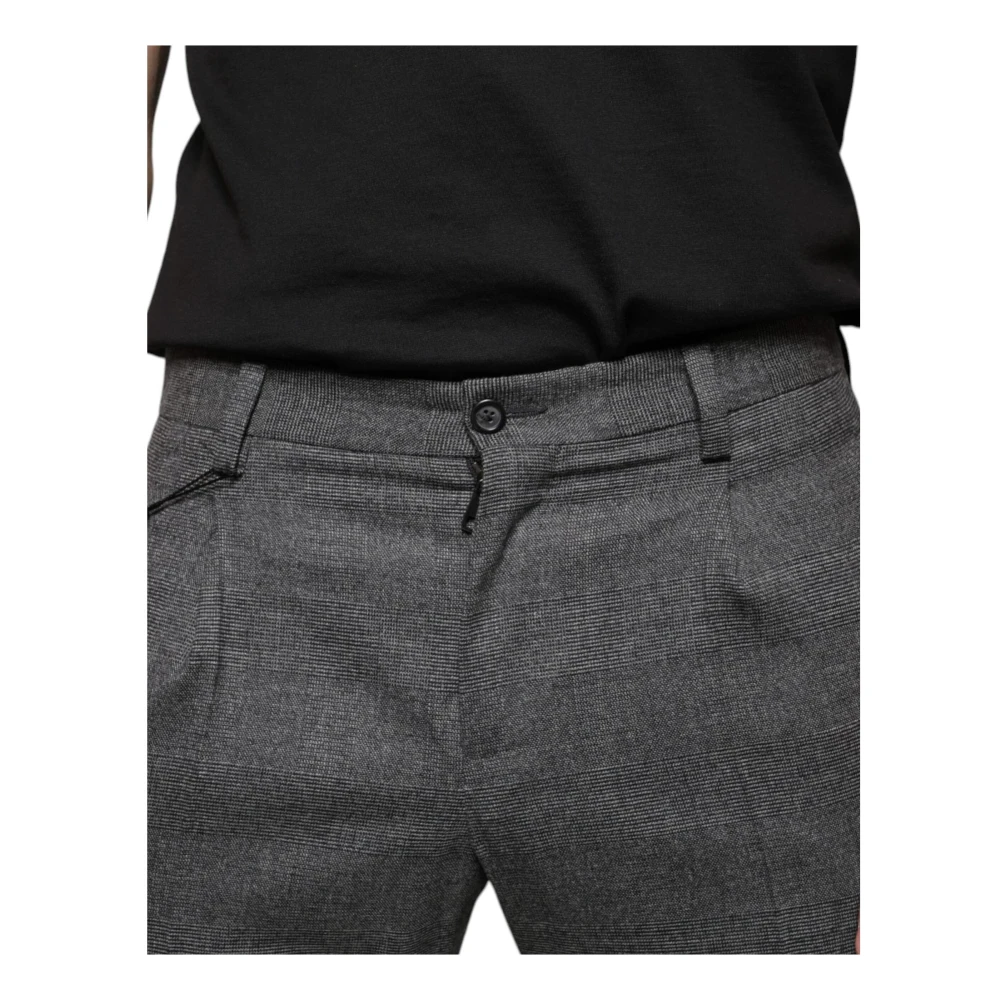 Dolce & Gabbana Grijze Tartan Wol Skinny Broek Gray Heren