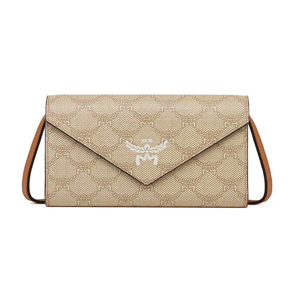MCM Luchtportemonnee voor Crossbody in Lauretos Beige Dames