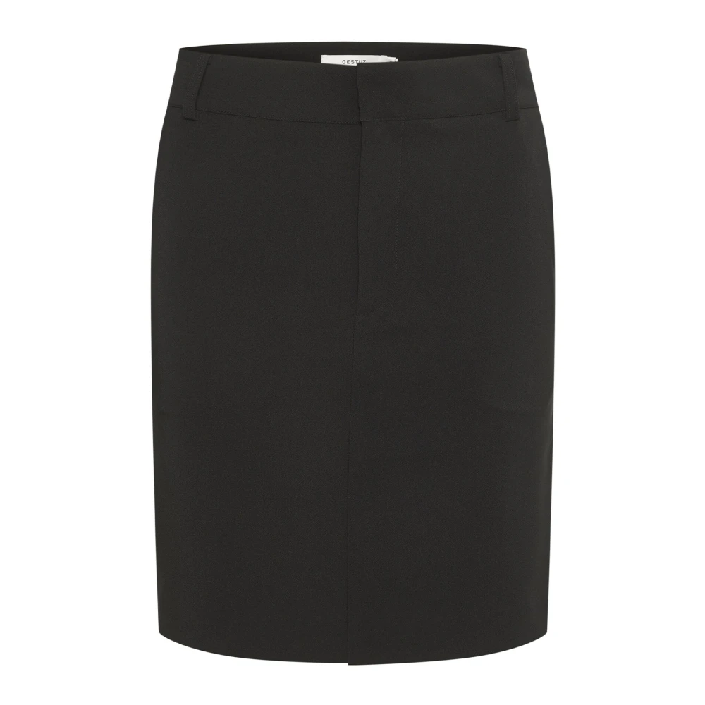 Gestuz Black A-Line Skirt With Belt Loops - Female - Short Skirts - M - Skirts