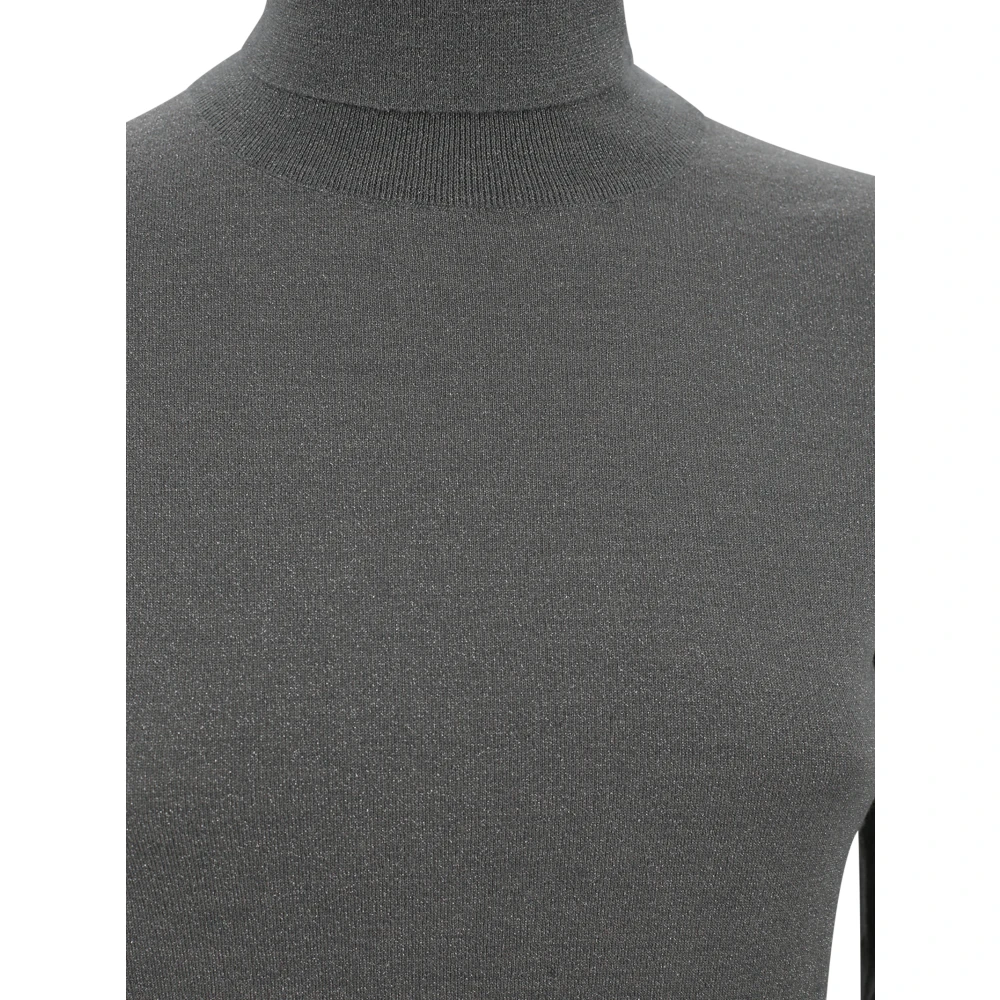 BRUNELLO CUCINELLI Kasjmier Zijde Mix Grijze Broek Gray Dames