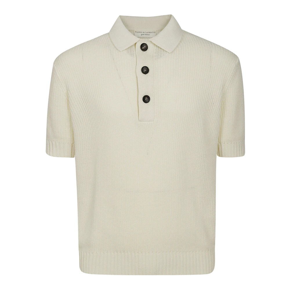 Filippo De Laurentiis Sand Beige Stickad Polotröja Beige, Herr