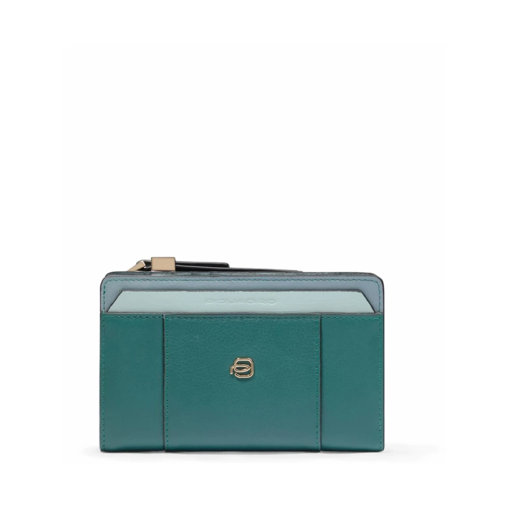 Piquadro Kvinno Grön Accessoarer Dam, One Size, Women’s Bifold Wallet With Coin Pocket, Credit Card Slots And Rfid Protection
