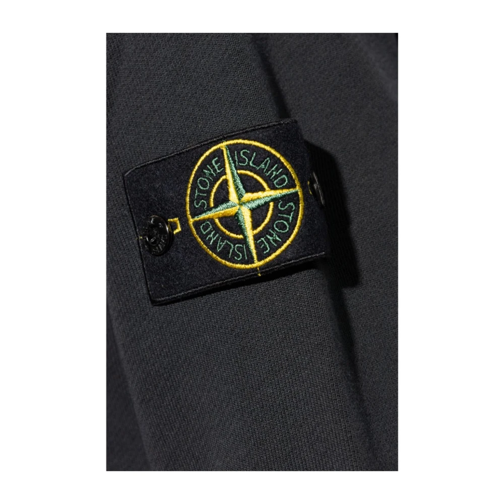 Stone Island Zwarte Hoodie Vervaagd Effect Black Heren