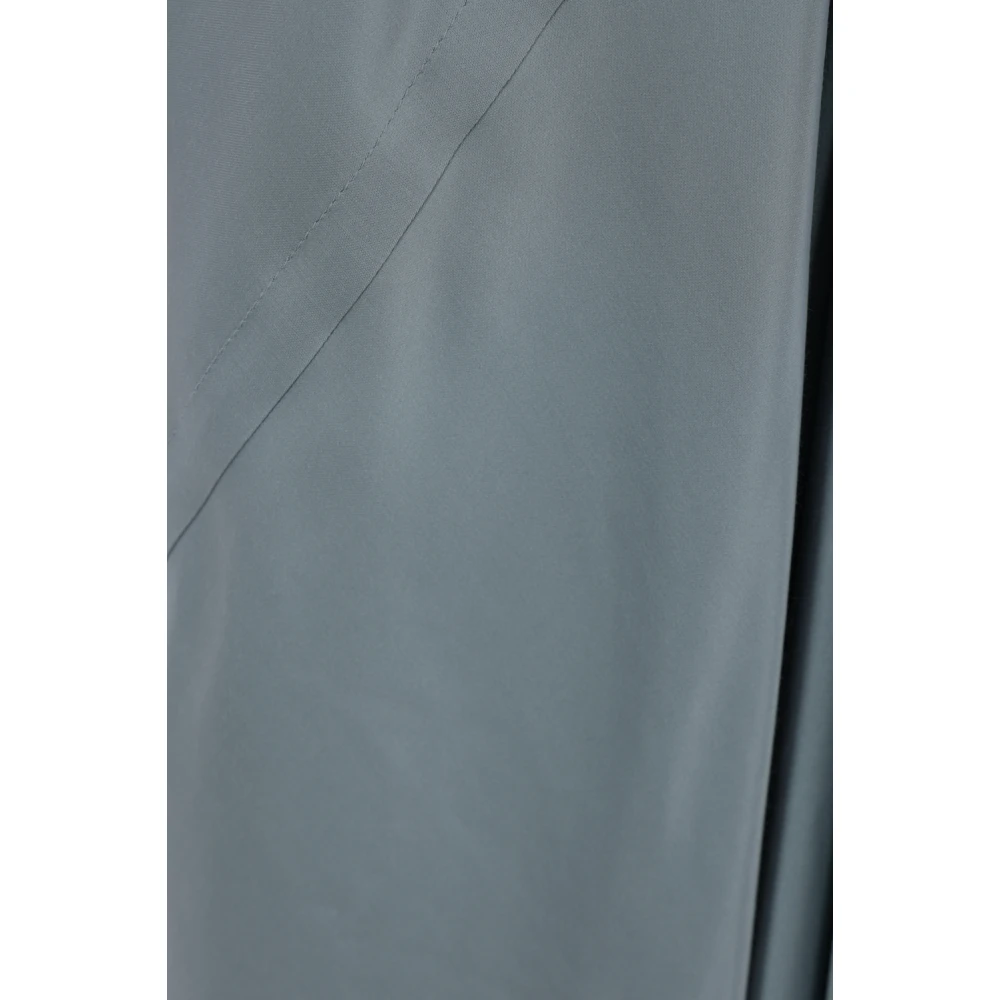 Rick Owens Blauwe Satijnen Midi Rok Blue Dames