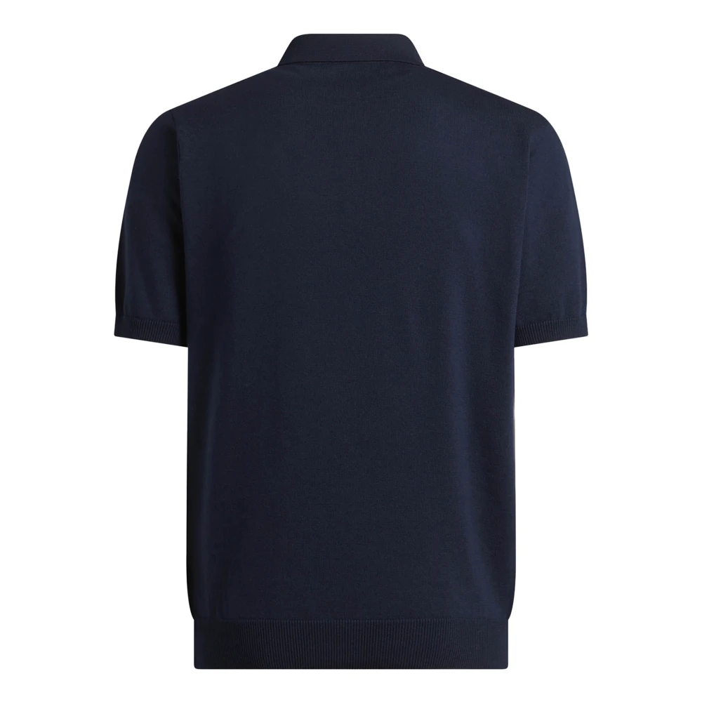 ETRO Blauw Paisley Patroon Poloshirt Blue Heren