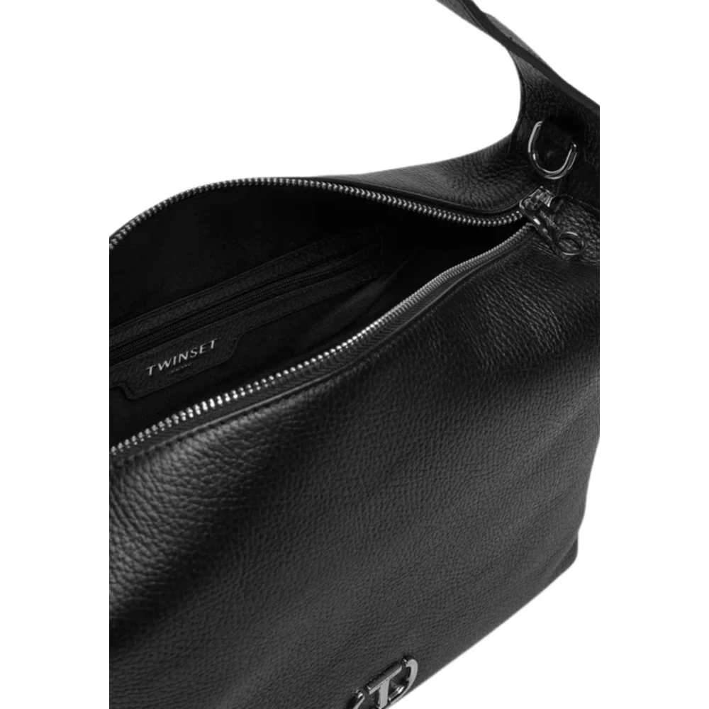 Twinset Zwarte Schoudertas met Ritssluiting Black Dames