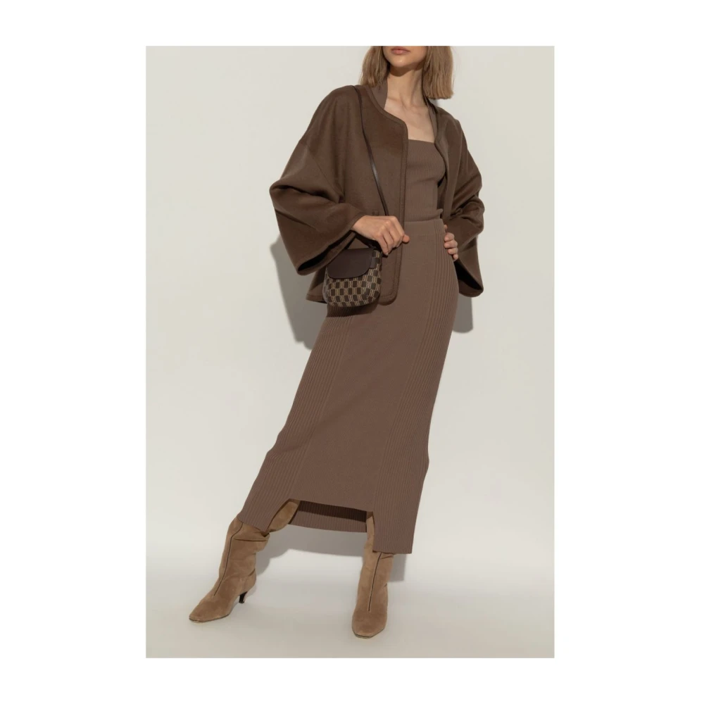 By Malene Birger Rib Haltertop met Open Rug By Herenne Birger Brown Dames