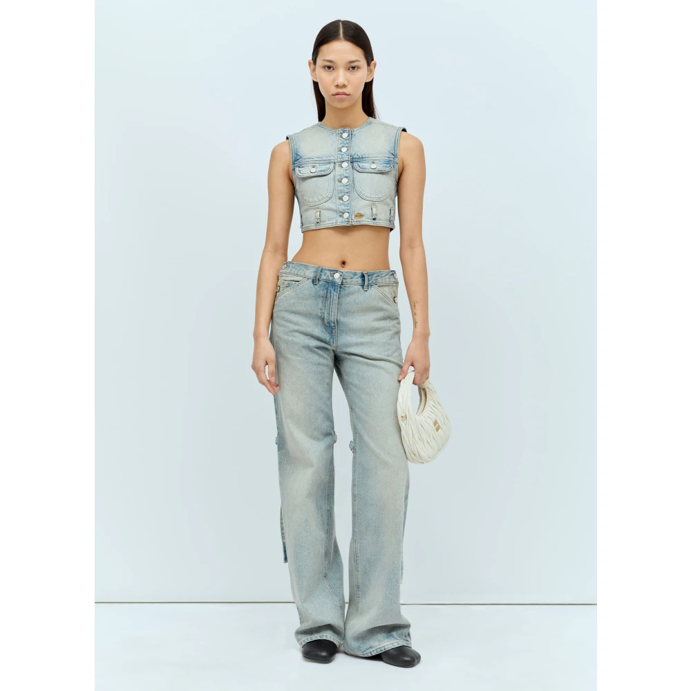 Courrèges Denim Sailor Baggy Jeans Blue Dames