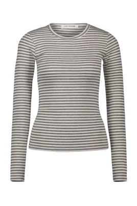 Långärmad Grå Randig Blus