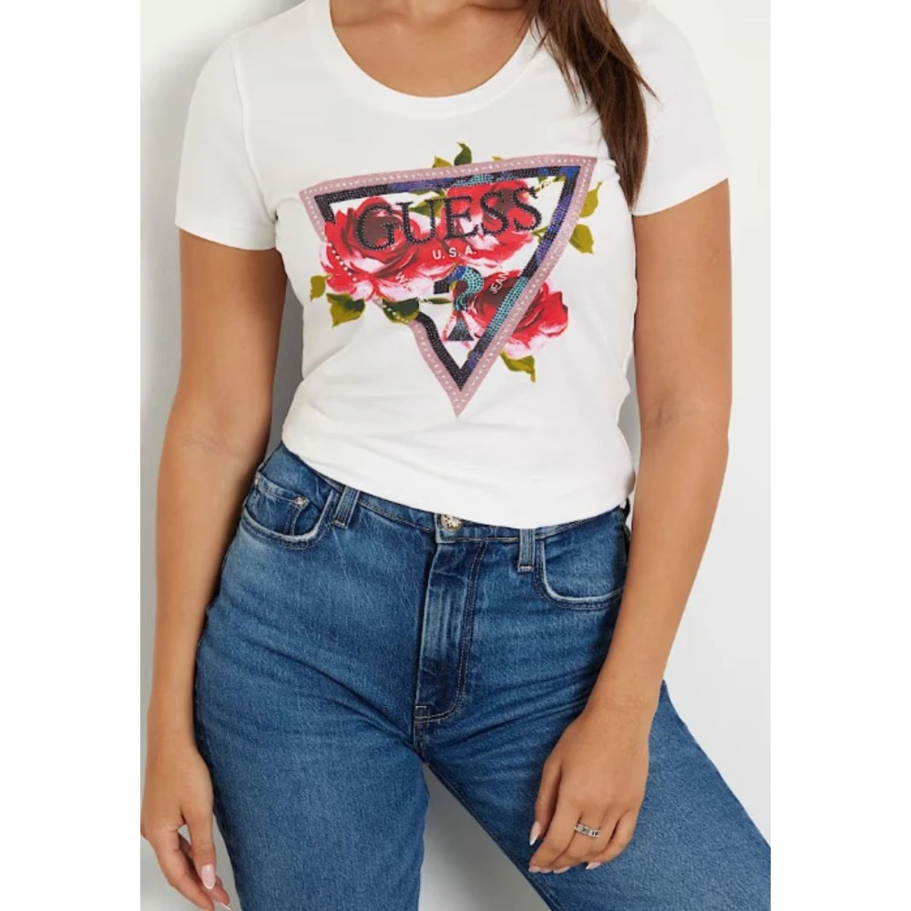 Guess Logo T-shirt voor dames White Dames