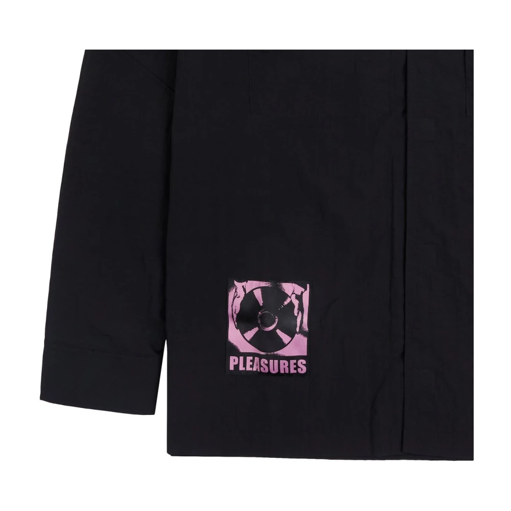 Pleasures Zwarte Nylon Overshirt met Logodetail Black Heren