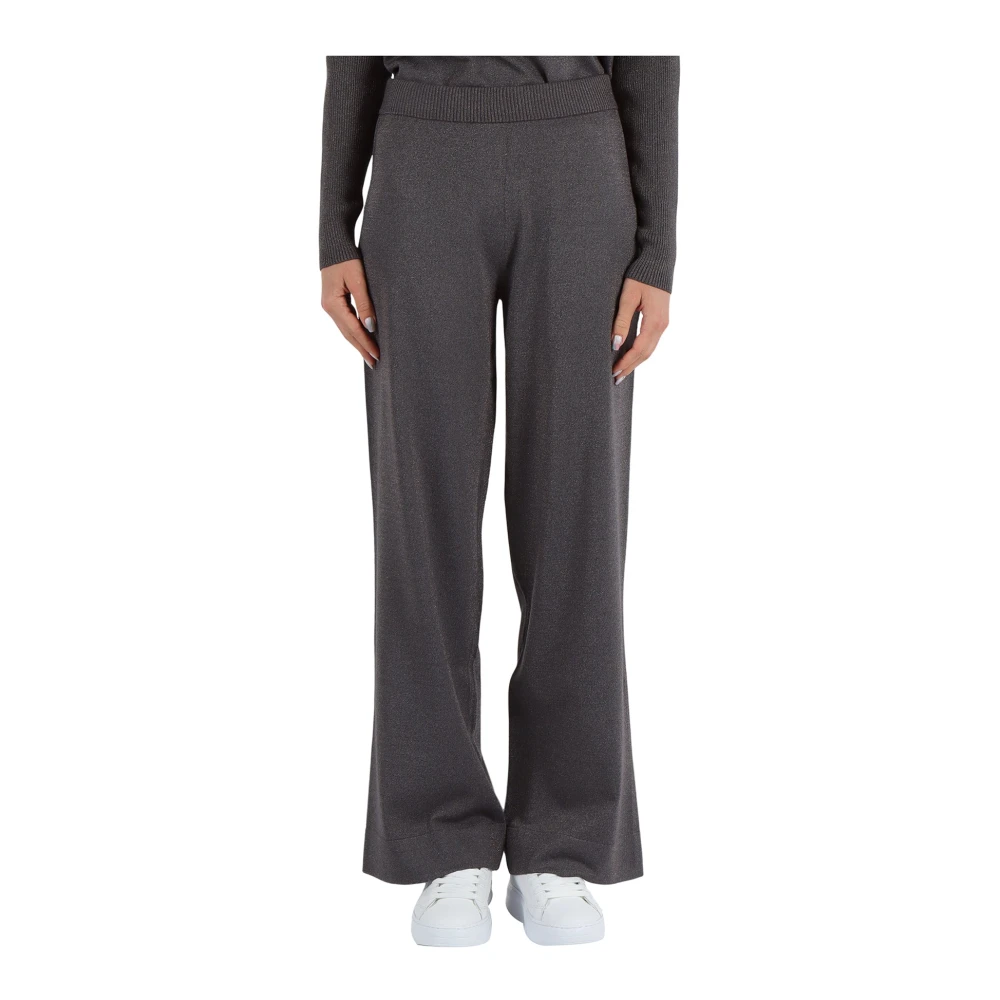 Elena Mirò Wijde Pijp Lurex Broek Gray Dames