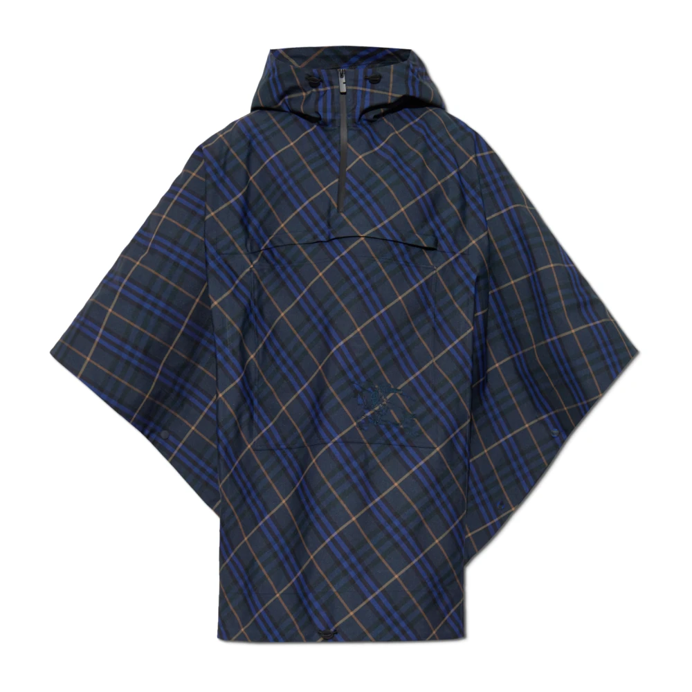 Burberry Geruite Poncho Blue Dames