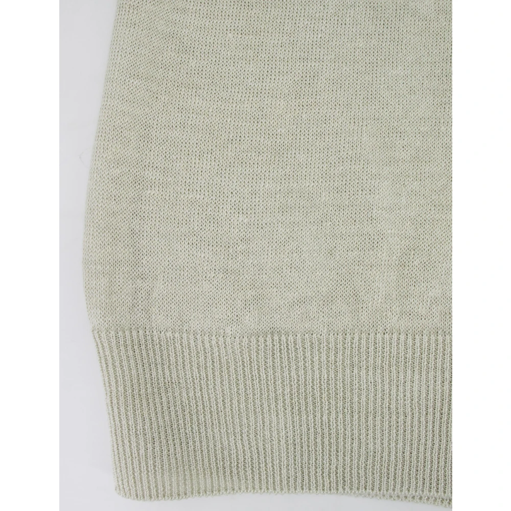 Eleventy Veelzijdig Linnen Polo Shirt Green Heren