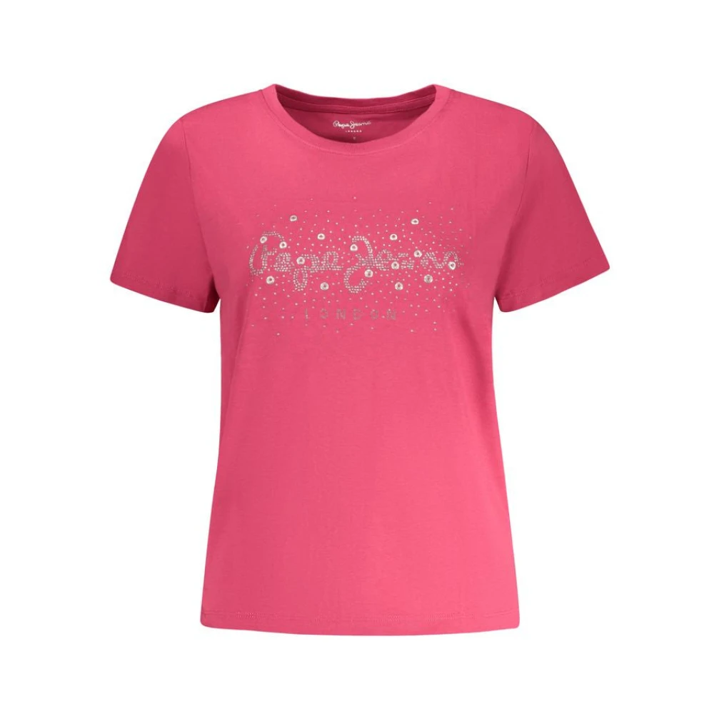 Pepe Jeans Women's Pink Rosa Cotton T-Shirt