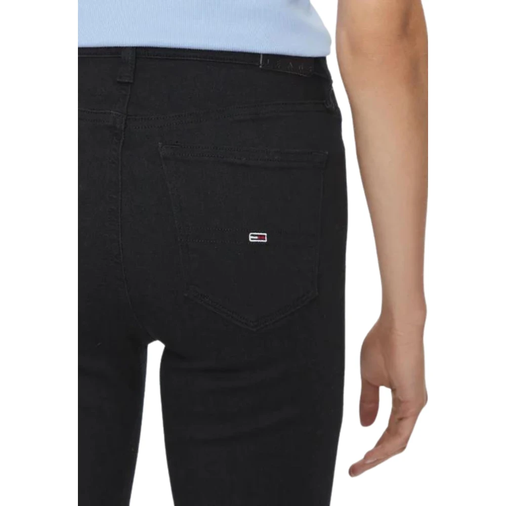 Tommy Hilfiger Zwarte Tapered Zip Jeans Black Dames
