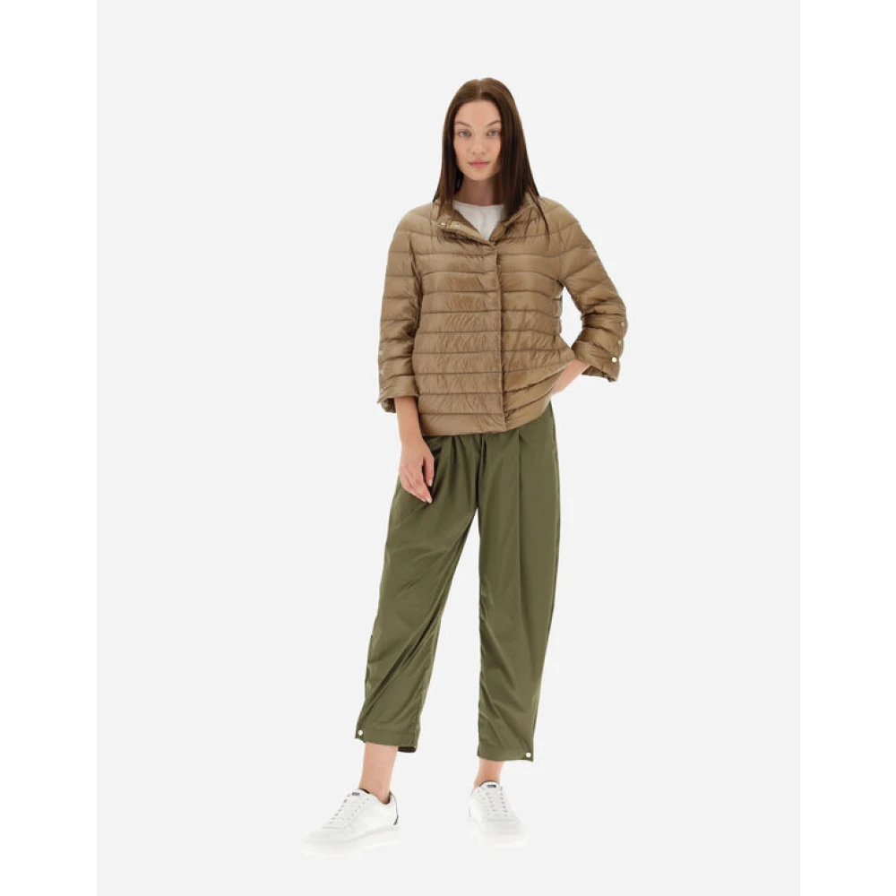 Herno Ultralichte Camel Nylon Jas Brown Dames