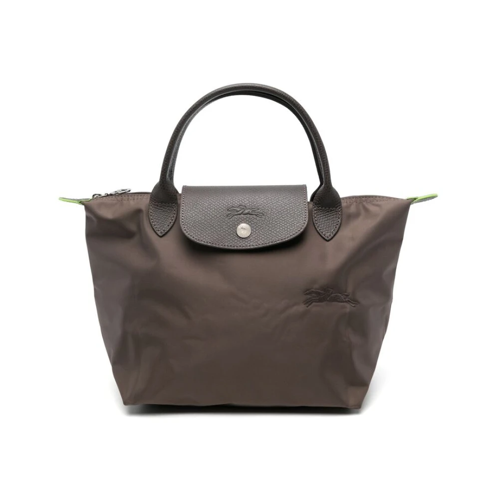 Longchamp Bruine Canvas Foldover Top Tas Brown Dames