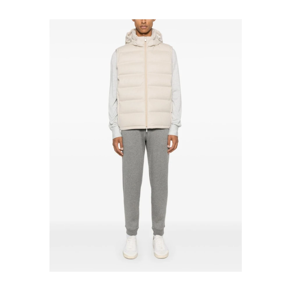 BRUNELLO CUCINELLI Grijze Broek met Manchetten en Trekkoord in de Taille Gray Heren