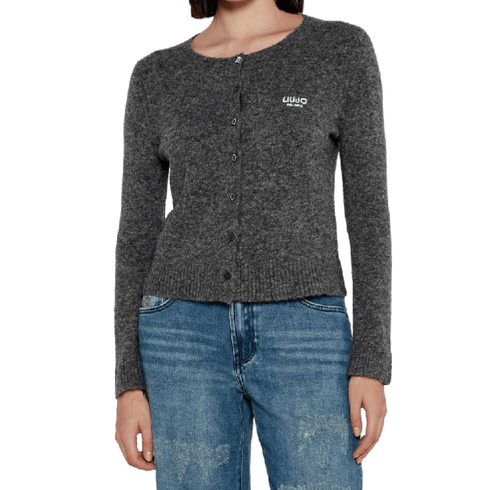 Liu Jo Donkergrijze Open Cardigan Sweater Gray Dames