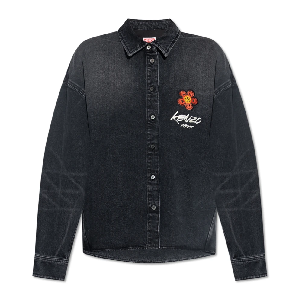 Kenzo Kvinno Grå Blusar & Skjortor Dam, S, Denim, Denim Skjorta
