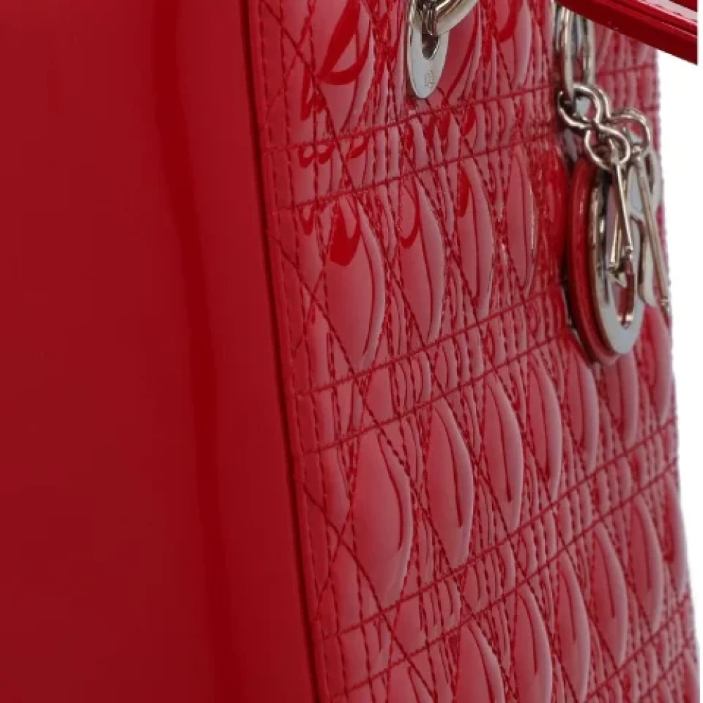 Dior Vintage Pre-owned Leather handbags Red Dames