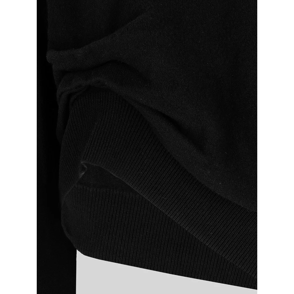 Laneus Asymmetrische Crewneck Trui Black Dames