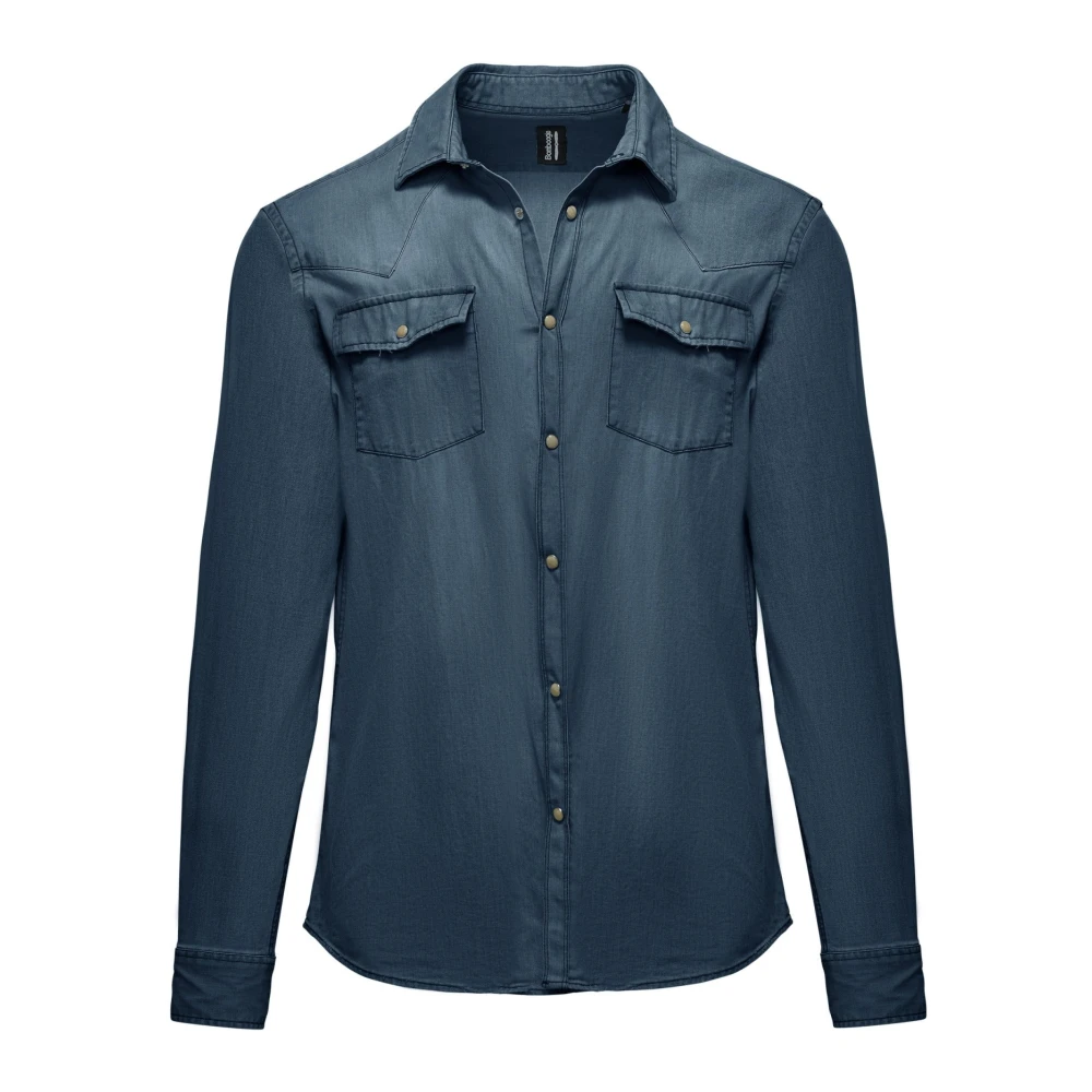 Bomboogie Mænd Blå Skjorte, Herre,, Bomuld, Casual Bluser 2XL