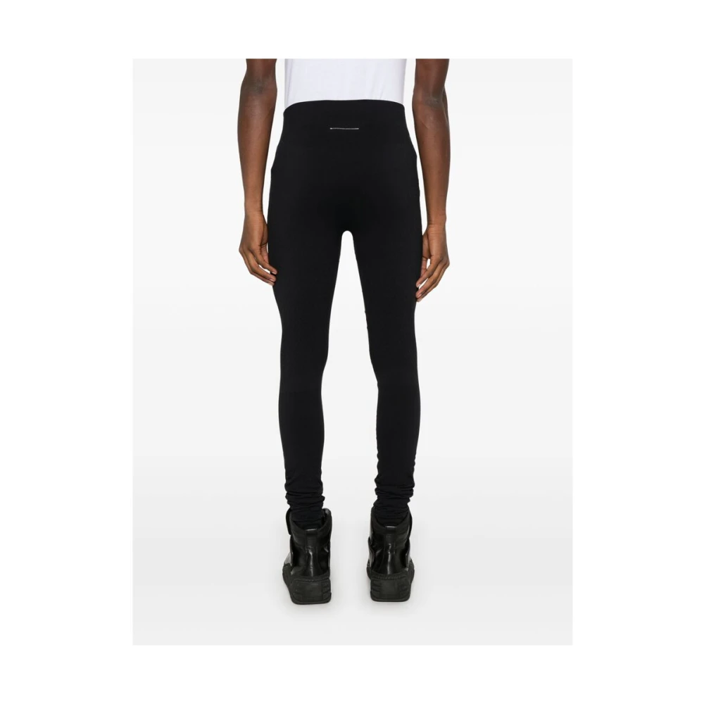 MM6 Maison Margiela Zwarte naadloze skinny leggings met logoprint Black Heren
