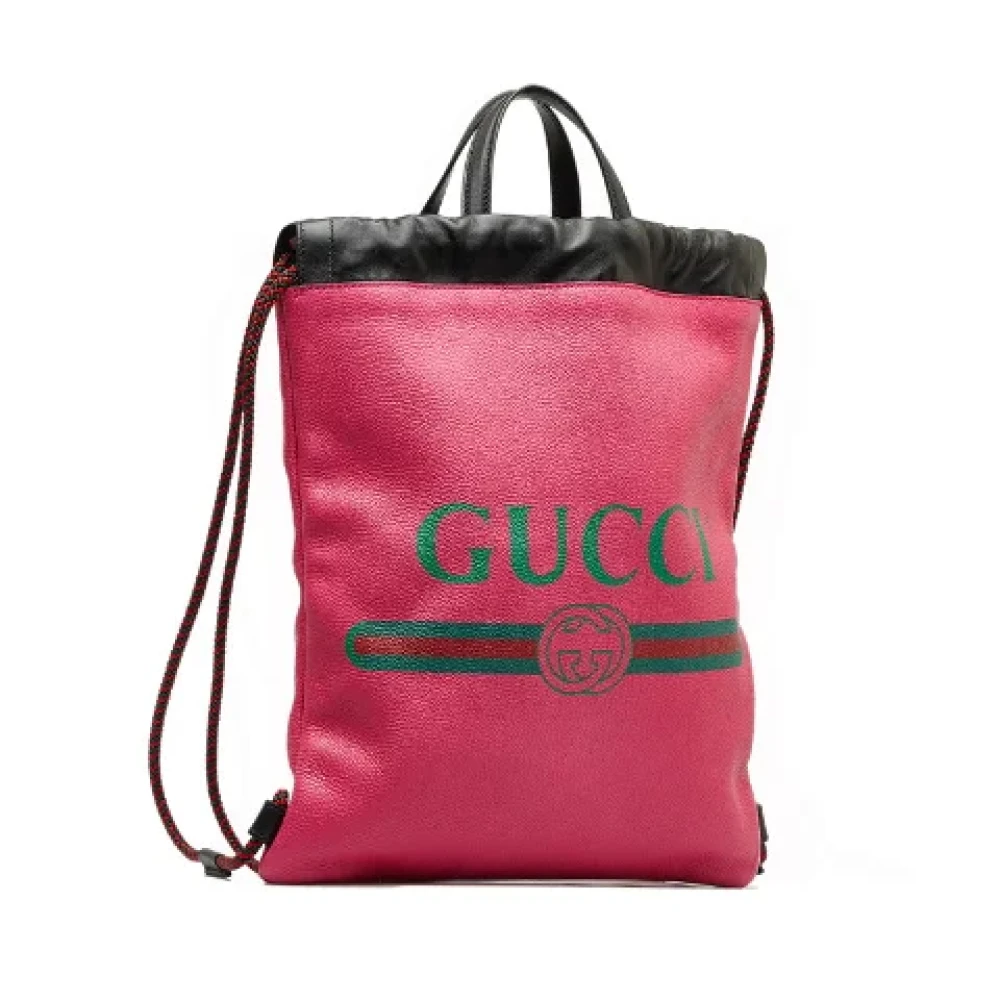 Gucci Vintage Pre-owned Leather backpacks Pink Dames