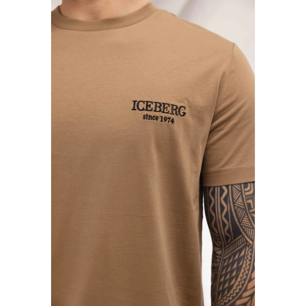 Iceberg Logo T-Shirt Bruin Heren Brown Heren
