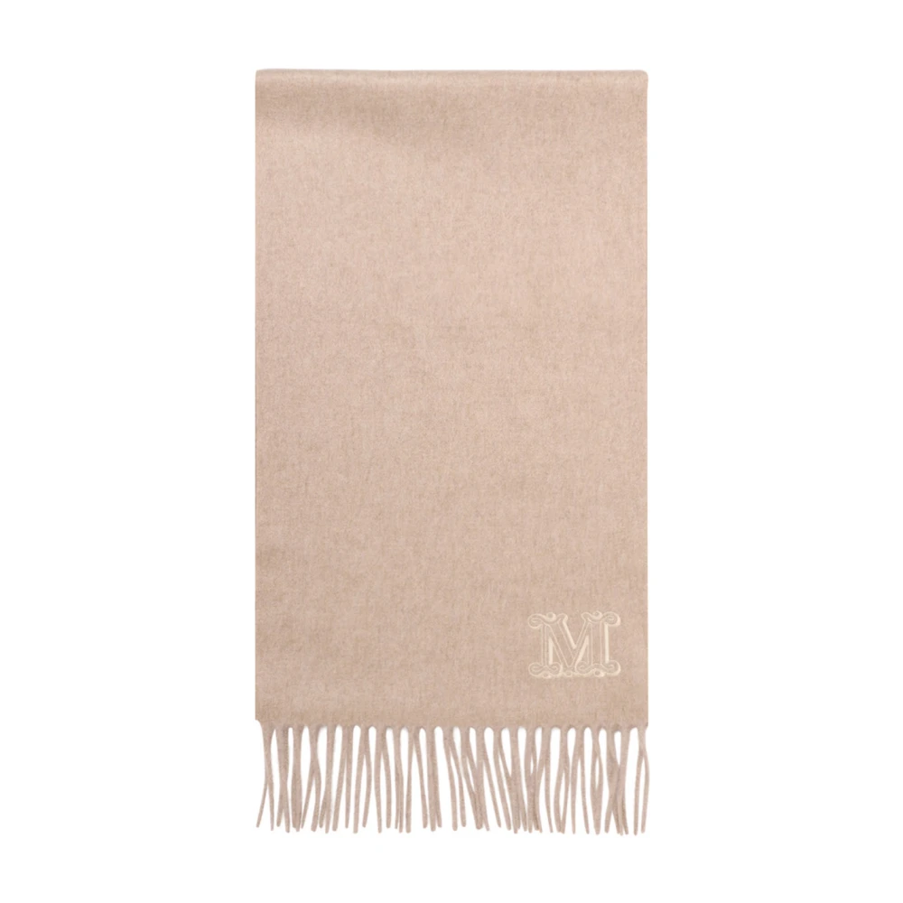 Max Mara Women's Beige Elegant Cashmere Stole With Monogram