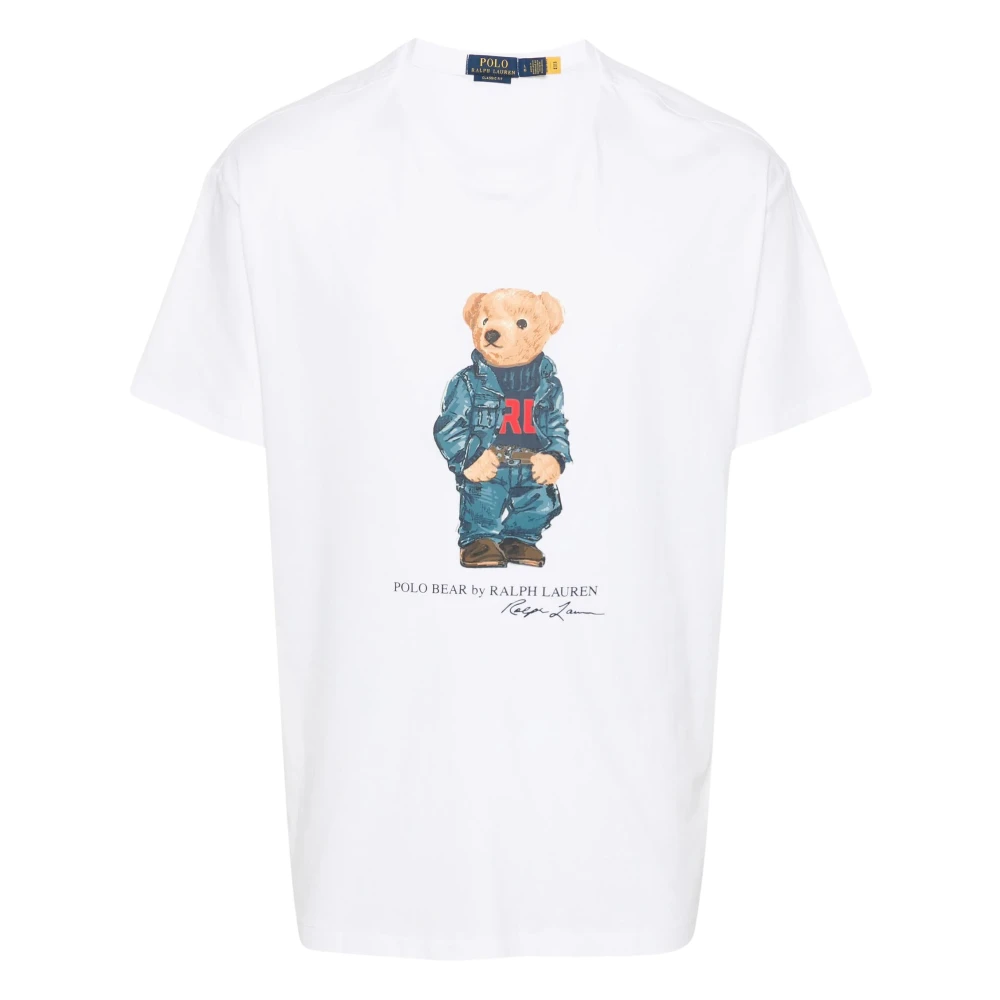 Polo Ralph Lauren Witte Denim Beer T-Shirt White Heren