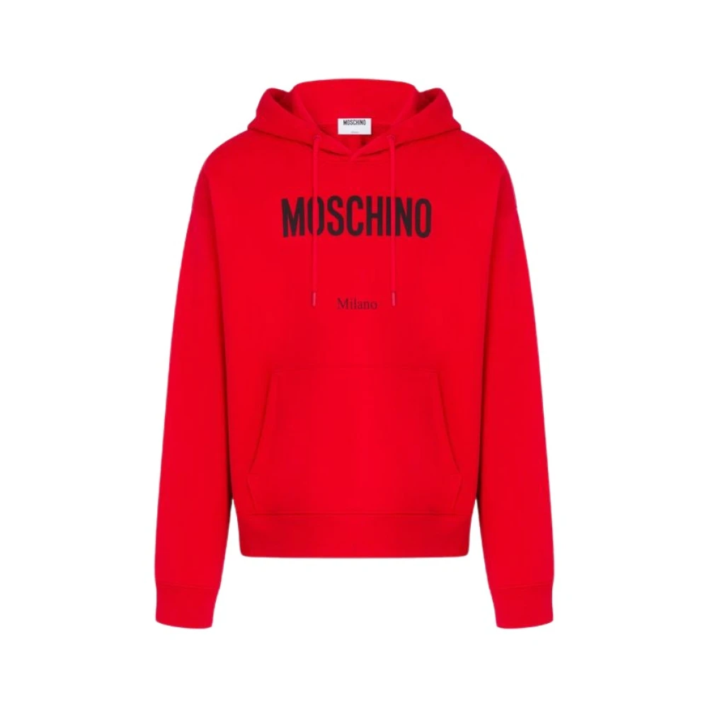 Moschino Unisex Red Printed Cotton Sweatshirt