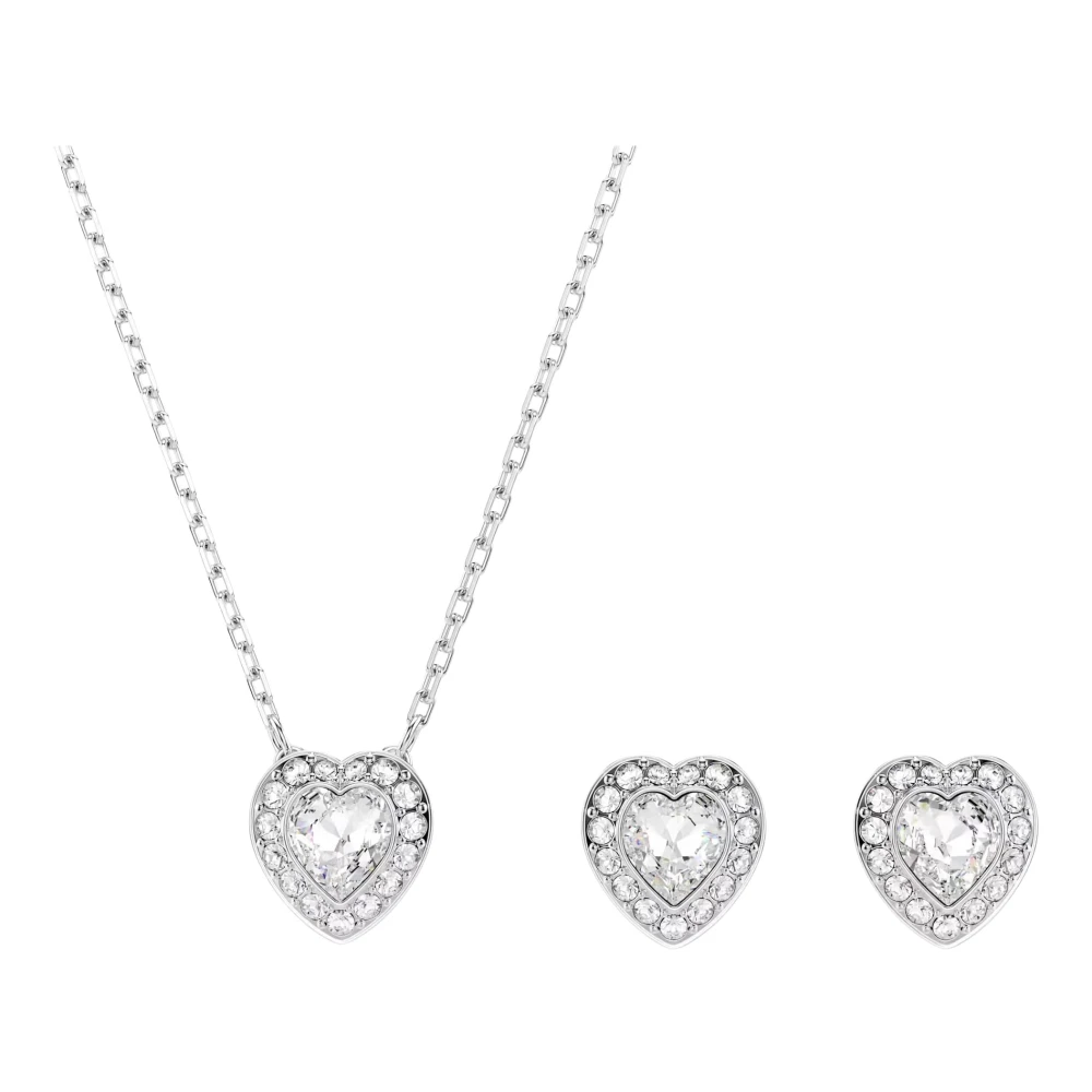 Swarovski Damen Silber Ohrring Und Ketten Set "Multipack Schmuck Geschenk Ariana Grande Herz", (Metallfarben, Kristallweiß, Kristallweiß), Schmuck_sets, - Image 4
