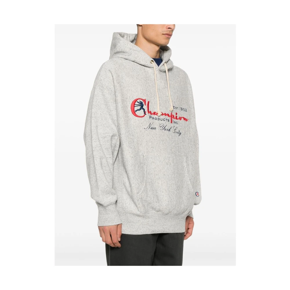 Champion Grijze Melange Hoodie Gray Heren