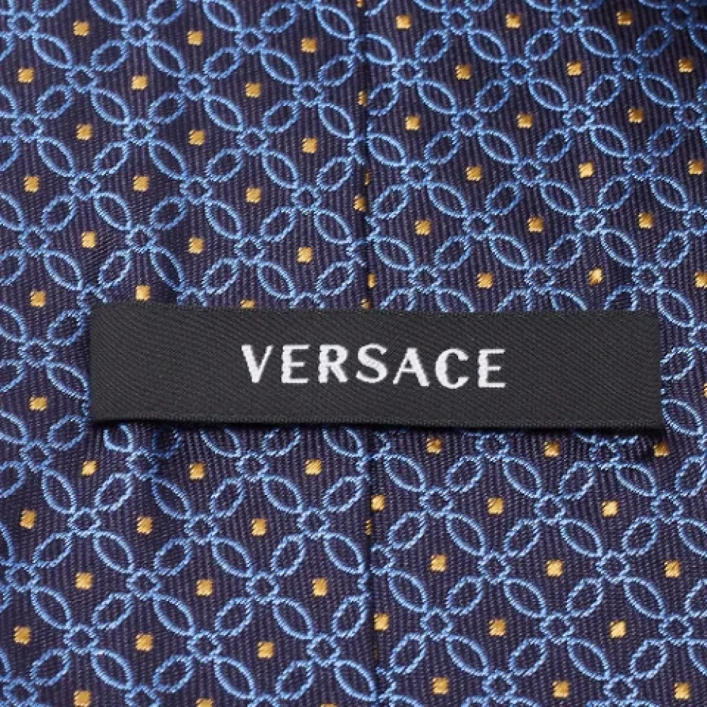 Versace Pre-owned Silk tops Blue Heren