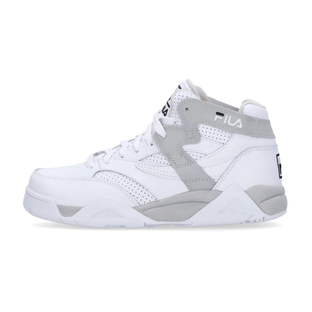 Fila Men's White Sneakers, 7 Uk, Mid M-Squad Basketball Shoe /Grey
