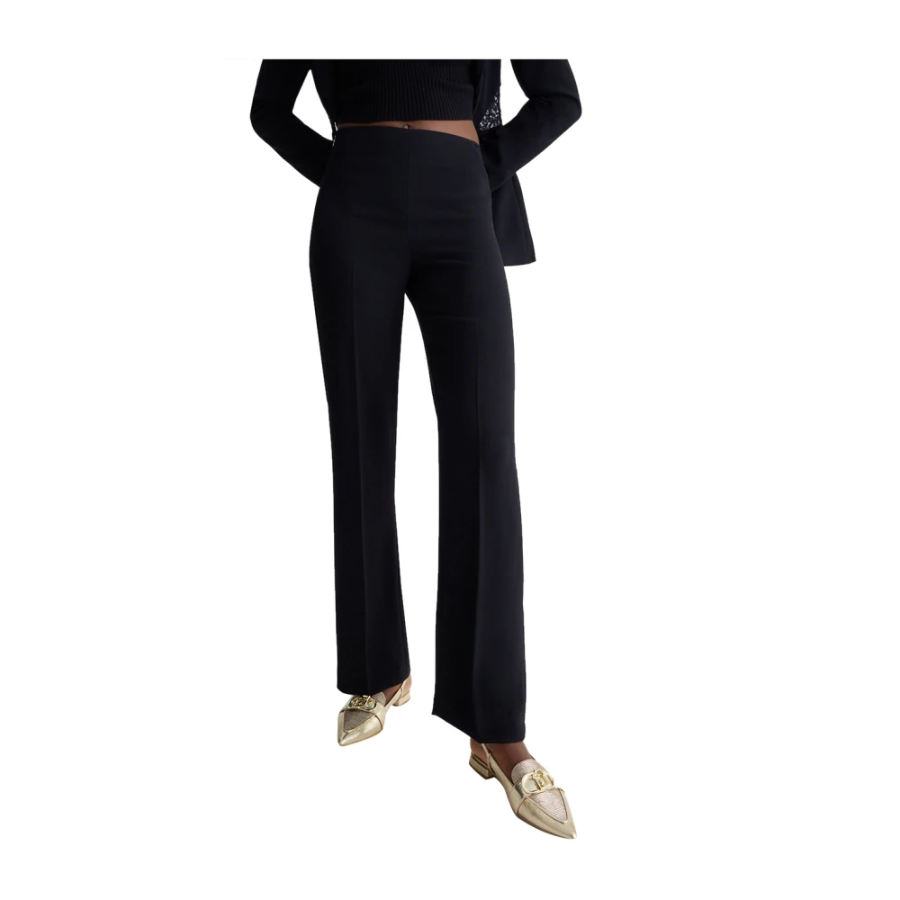 Liu Jo Elegante Zwarte Kant Uitgesneden Broek Black Dames